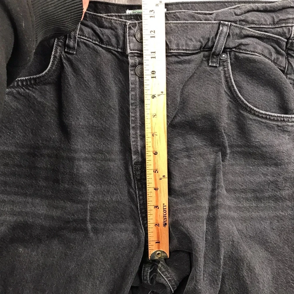We The Free People Crossroads Straight Jeans Womens 31 (35x30)Washed Black Baggy